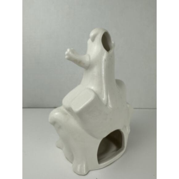 Vtg Ceramic GHOSTS Halloween Candle Holder Figurine Retro Holiday decoration - Picture 3 of 5